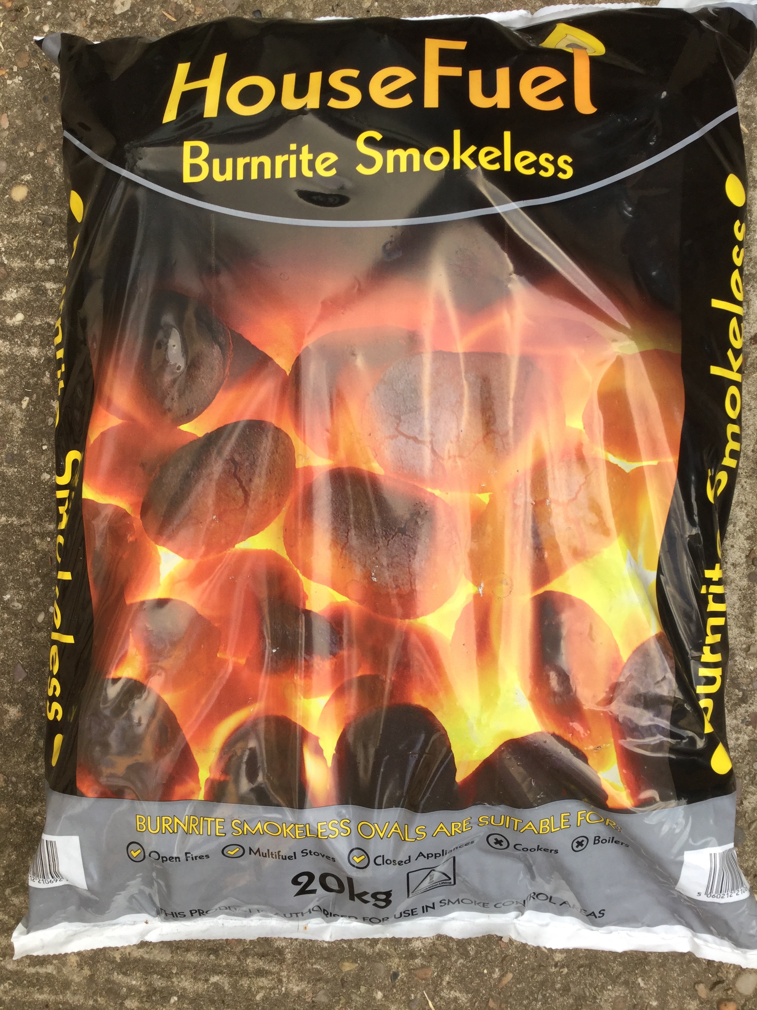 Burnrite Smokeless Coal 20kg . FREE LOCAL DELIVERY Staffordshire