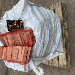 Builders bag Kiln Dried Silver Birch & 2 Nets kindling & Samba Firelighters