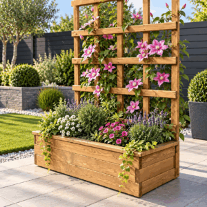 Wooden Trellis Planter Small 95x50x24cm